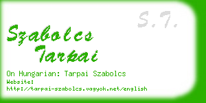 szabolcs tarpai business card